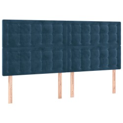vidaXL Kopfteile 4 Stk. Dunkelblau 100x5x78/88 cm Samt