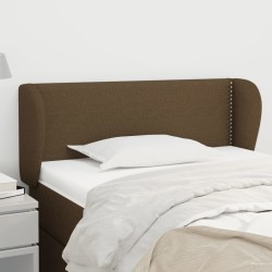 vidaXL Kopfteil mit Ohren Dunkelbraun 93x23x78/88 cm Stoff