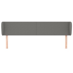 vidaXL Kopfteil mit Ohren Dunkelgrau 203x23x78/88 cm Stoff