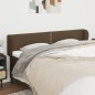 vidaXL Kopfteil mit Ohren Dunkelbraun 203x23x78/88 cm Stoff vidaXL Kopfteil mit Ohren Dunkelbraun 203x23x78/88 cm Stoff
