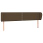 vidaXL Kopfteil mit Ohren Dunkelbraun 203x23x78/88 cm Stoff vidaXL Kopfteil mit Ohren Dunkelbraun 203x23x78/88 cm Stoff