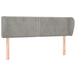 vidaXL Kopfteil mit Ohren Hellgrau 147x23x78/88 cm Samt