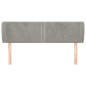 vidaXL Kopfteil mit Ohren Hellgrau 147x23x78/88 cm Samt vidaXL Kopfteil mit Ohren Hellgrau 147x23x78/88 cm Samt