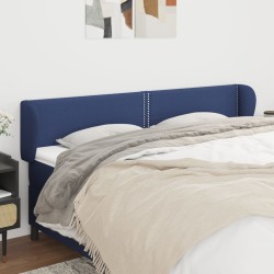 vidaXL Kopfteil mit Ohren Blau 203x23x78/88 cm Stoff