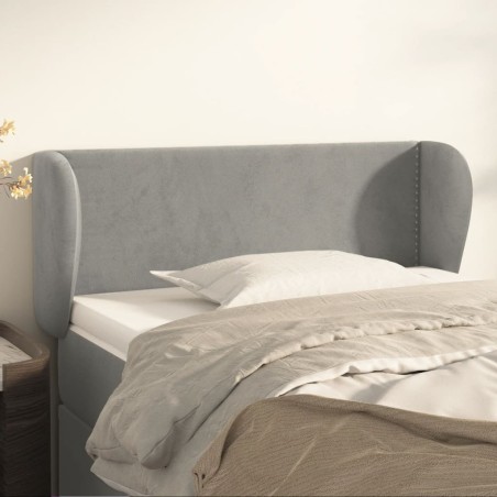 vidaXL Kopfteil mit Ohren Hellgrau 93x23x78/88 cm Samt