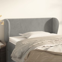 vidaXL Kopfteil mit Ohren Hellgrau 103x23x78/88 cm Samt
