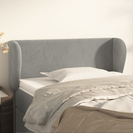 vidaXL Kopfteil mit Ohren Hellgrau 103x23x78/88 cm Samt