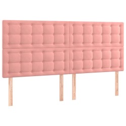 vidaXL Kopfteile 4 Stk. Rosa 100x5x78/88 cm Samt