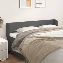 vidaXL Kopfteil mit Ohren Grau 163x23x78/88 cm Kunstleder