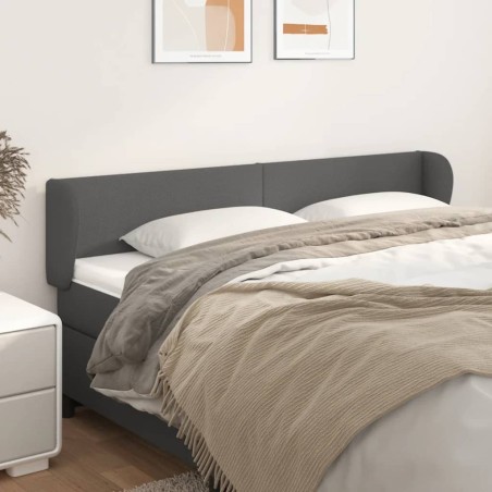 vidaXL Kopfteil mit Ohren Grau 163x23x78/88 cm Kunstleder
