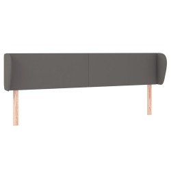 vidaXL Kopfteil mit Ohren Grau 163x23x78/88 cm Kunstleder