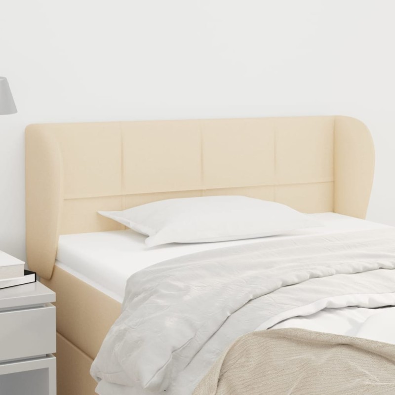 vidaXL Kopfteil mit Ohren Creme 103x23x78/88 cm Stoff vidaXL Kopfteil mit Ohren Creme 103x23x78/88 cm Stoff