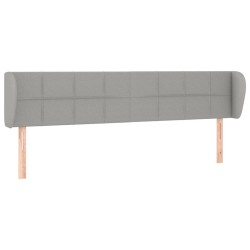 vidaXL Kopfteil mit Ohren Hellgrau 203x23x78/88 cm Stoff