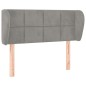 vidaXL Kopfteil mit Ohren Hellgrau 103x23x78/88 cm Samt vidaXL Kopfteil mit Ohren Hellgrau 103x23x78/88 cm Samt