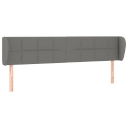 vidaXL Kopfteil mit Ohren Dunkelgrau 163x23x78/88 cm Stoff