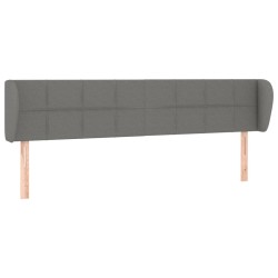 vidaXL Kopfteil mit Ohren Dunkelgrau 183x23x78/88 cm Stoff