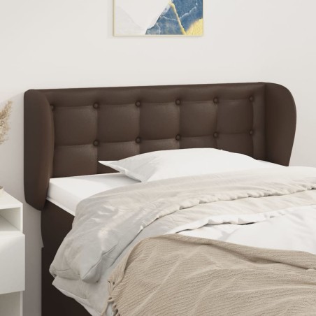 vidaXL Kopfteil mit Ohren Braun 103x23x78/88 cm Kunstleder