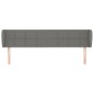 vidaXL Kopfteil mit Ohren Dunkelgrau 203x23x78/88 cm Stoff