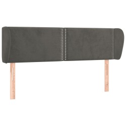 vidaXL Kopfteil mit Ohren Dunkelgrau 147x23x78/88 cm Samt