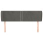 vidaXL Kopfteil mit Ohren Dunkelgrau 147x23x78/88 cm Samt