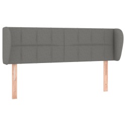 vidaXL Kopfteil mit Ohren Dunkelgrau 147x23x78/88 cm Stoff