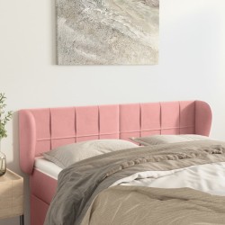 vidaXL Kopfteil mit Ohren Rosa 147x23x78/88 cm Samt