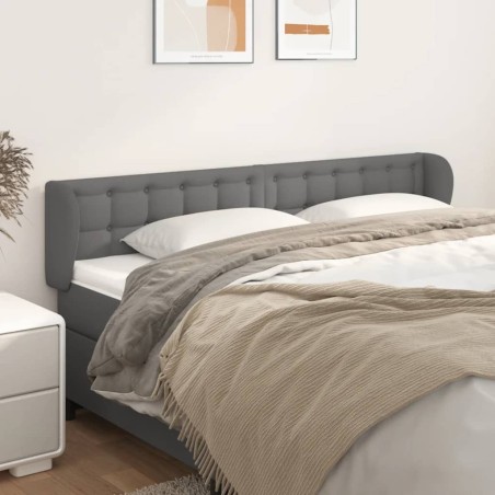 vidaXL Kopfteil mit Ohren Grau 183x23x78/88 cm Kunstleder
