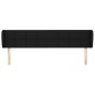 vidaXL Kopfteil mit Ohren Schwarz 203x23x78/88 cm Stoff