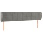 vidaXL Kopfteil mit Ohren Hellgrau 203x23x78/88 cm Samt vidaXL Kopfteil mit Ohren Hellgrau 203x23x78/88 cm Samt