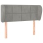 vidaXL Kopfteil mit Ohren Hellgrau 83x23x78/88 cm Samt