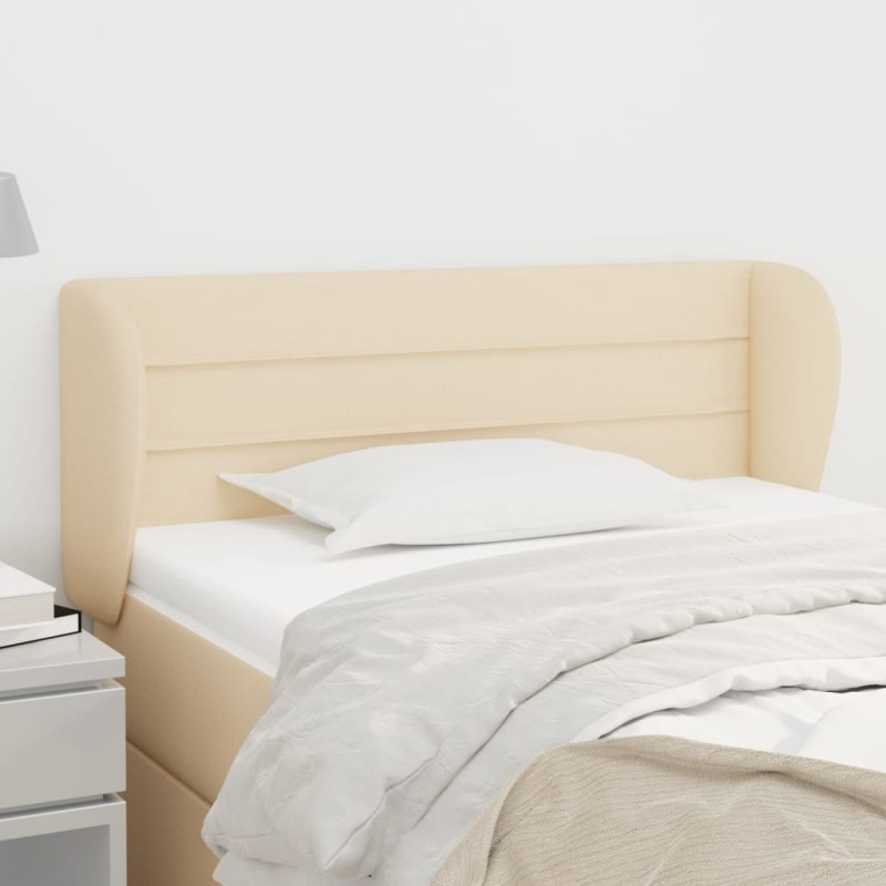 vidaXL Kopfteil mit Ohren Creme 83x23x78/88 cm Stoff vidaXL Kopfteil mit Ohren Creme 83x23x78/88 cm Stoff