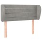 vidaXL Kopfteil mit Ohren Hellgrau 83x23x78/88 cm Samt