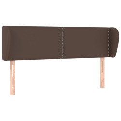vidaXL Kopfteil mit Ohren Braun 147x23x78/88 cm Kunstleder