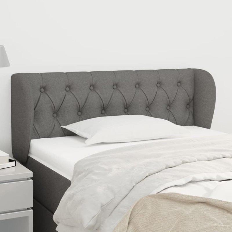 vidaXL Kopfteil mit Ohren Dunkelgrau 103x23x78/88 cm Stoff vidaXL Kopfteil mit Ohren Dunkelgrau 103x23x78/88 cm Stoff