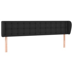 vidaXL Kopfteil mit Ohren Schwarz 183x23x78/88 cm Kunstleder