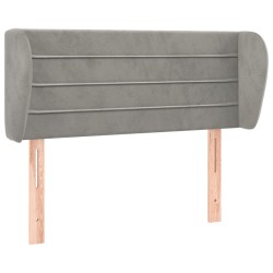 vidaXL Kopfteil mit Ohren Hellgrau 93x23x78/88 cm Samt