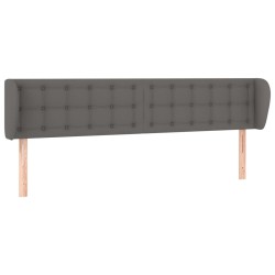 vidaXL Kopfteil mit Ohren Grau 203x23x78/88 cm Kunstleder
