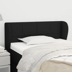 vidaXL Kopfteil mit Ohren Schwarz 103x23x78/88 cm Stoff
