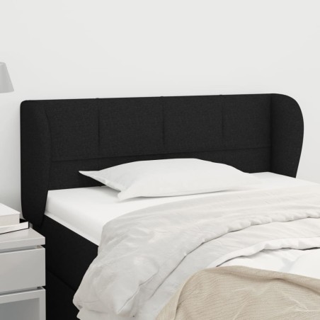 vidaXL Kopfteil mit Ohren Schwarz 103x23x78/88 cm Stoff