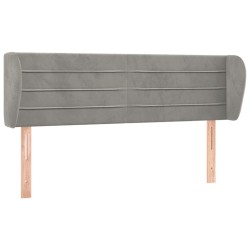 vidaXL Kopfteil mit Ohren Hellgrau 147x23x78/88 cm Samt