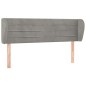 vidaXL Kopfteil mit Ohren Hellgrau 147x23x78/88 cm Samt