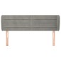 vidaXL Kopfteil mit Ohren Hellgrau 147x23x78/88 cm Samt