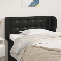 vidaXL Kopfteil mit Ohren Schwarz 103x23x78/88 cm Kunstleder