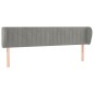 vidaXL Kopfteil mit Ohren Hellgrau 203x23x78/88 cm Samt vidaXL Kopfteil mit Ohren Hellgrau 203x23x78/88 cm Samt