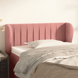 vidaXL Kopfteil mit Ohren Rosa 103x23x78/88 cm Samt