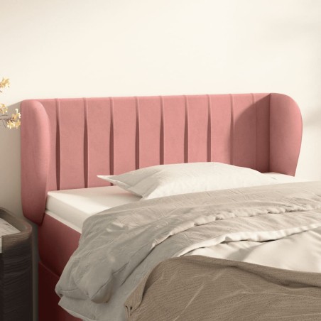 vidaXL Kopfteil mit Ohren Rosa 103x23x78/88 cm Samt
