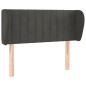 vidaXL Kopfteil mit Ohren Dunkelgrau 103x23x78/88 cm Samt vidaXL Kopfteil mit Ohren Dunkelgrau 103x23x78/88 cm Samt