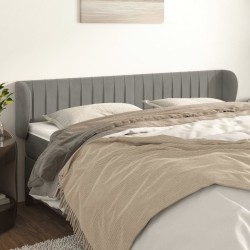 vidaXL Kopfteil mit Ohren Hellgrau 163x23x78/88 cm Samt