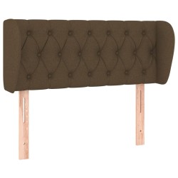 vidaXL Kopfteil mit Ohren Dunkelbraun 93x23x78/88 cm Stoff