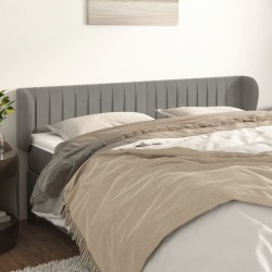 vidaXL Kopfteil mit Ohren Hellgrau 183x23x78/88 cm Samt